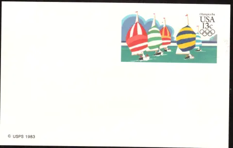 1983 Summer Olympics yachting postal card