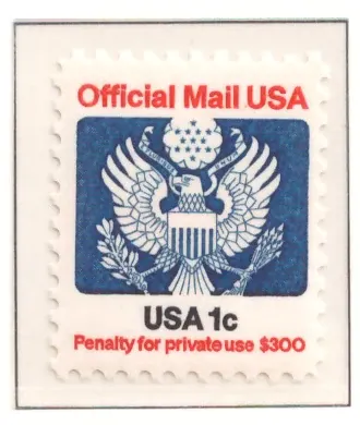 1983 Official Mail – 1-cent Great Seal