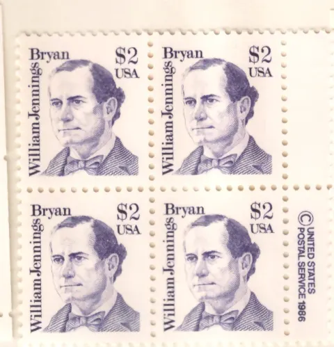 William Jennings Bryan – Block of 4