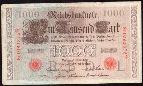 1000 Mark – Reichsbanknote, two green seals
