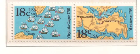 Yorktown 1781 se-tenant pair