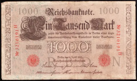 1000 Mark – Reichsbanknote, two green seals