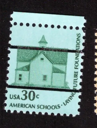 Americana – American Schools with top selvage, precancel