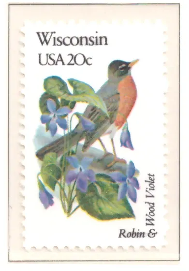 1982 State Birds and Flowers – Wisconsin