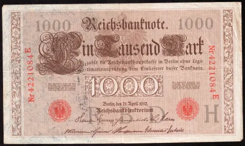 1000 Mark – Reichsbanknote, two green seals
