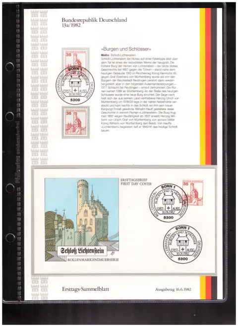Ersttags-Sammelblatt 13a/1982 – Castles and palaces