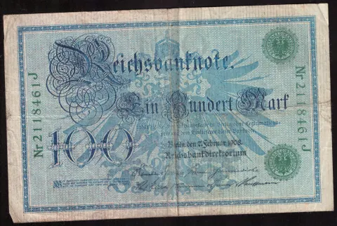 100 Mark – Reichsbanknote, two green seals