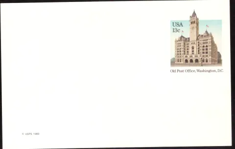 1983 Old Post Office, Washington, D.C. postal card