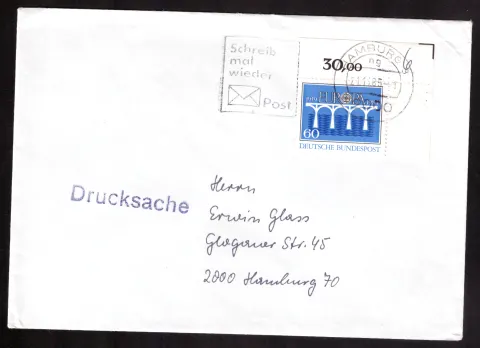 Printed matter with EUROPA 1984 and price notation in margin