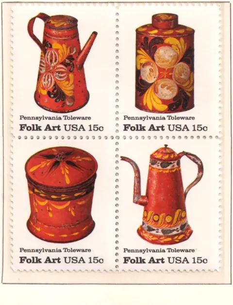 Pennsylvania Toleware – complete block of four