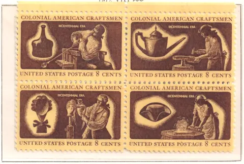 Colonial American Craftsmen – se-tenant block of four