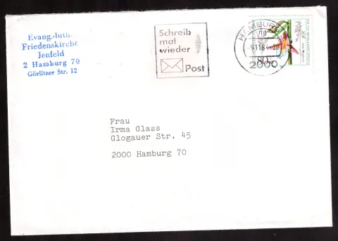 Friedenskirche Jenfeld cover to Irma Glass