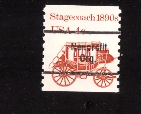 Transportation – 1890s Stagecoach, nonprofit precancel
