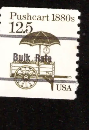 Transportation – 1880s Pushcart, Bulk Rate precancel