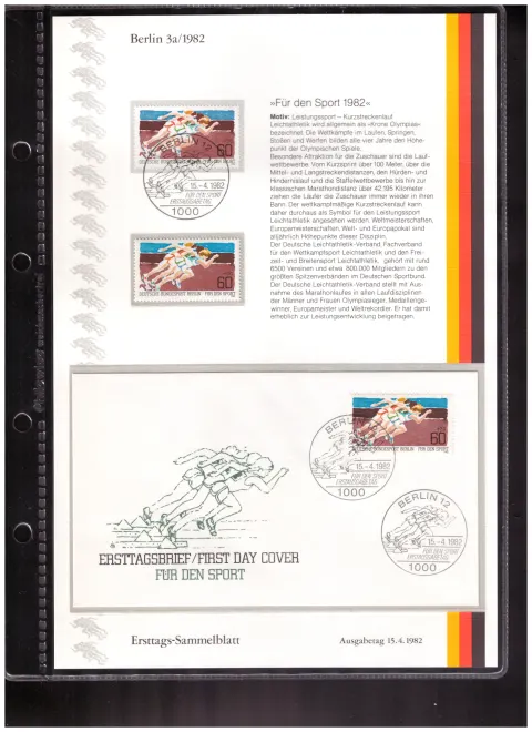 Ersttags-Sammelblatt 3a/1982 – For Sport 1982