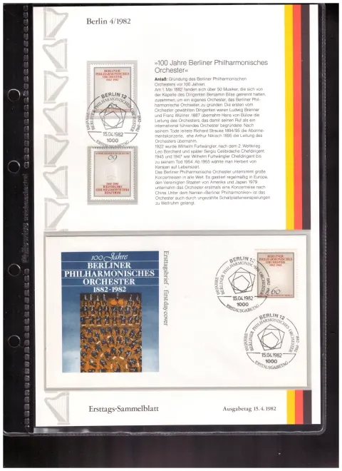 Ersttags-Sammelblatt 4/1982 – 100 years of the Berlin Philharmonic Orchestra