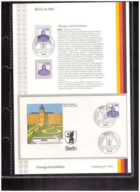Ersttags-Sammelblatt 9a/1982 – Castles and palaces