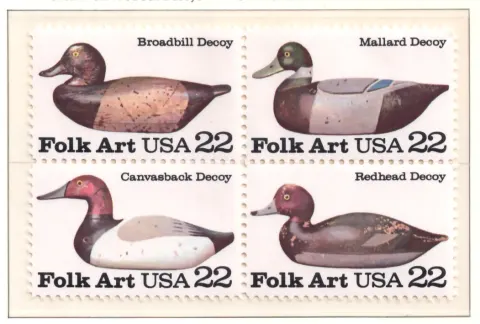 American Folk Art Duck Decoys – Se-tenant Block