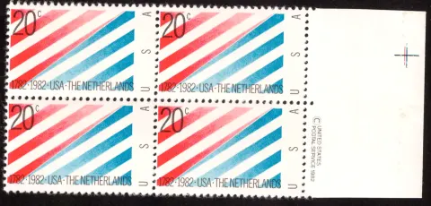 USA–Netherlands relations block of four — copyright selvage