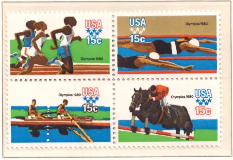 1980 Summer Olympics – complete block of four