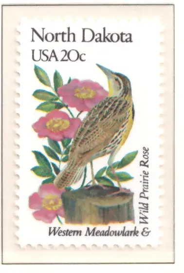 1982 State Birds and Flowers – North Dakota