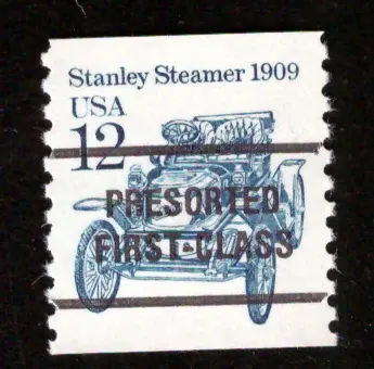 Transportation – 1909 Stanley Steamer, Presorted First-Class