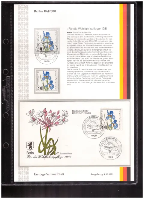 Ersttags-Sammelblatt 10d/1981 – Welfare 1981 – endangered plants