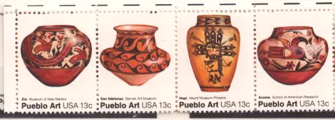 Pueblo Art Pottery – se-tenant strip of four