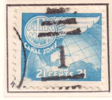 Globe and Wing airmail – 21c blue