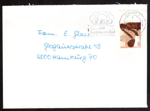 Cover with “25 years of the German Mothers’ Convalescence Foundation” stamp