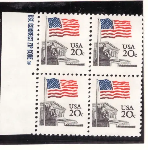 Flag over Supreme Court ZIP-code block of four