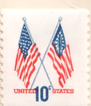 Crossed 50-Star and 13-Star Flags coil