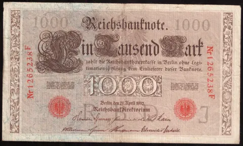 1000 Mark – Reichsbanknote, two green seals