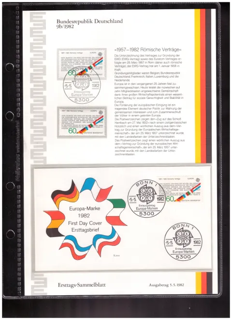 Ersttags-Sammelblatt 9b/1982 – Europa 1982 – 25 years of the Treaties of Rome