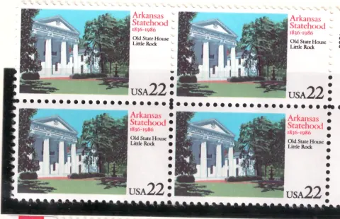Arkansas Statehood Sesquicentennial – Block of 4