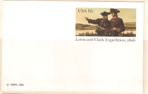 Lewis and Clark Expedition, 1806 – unused postal card