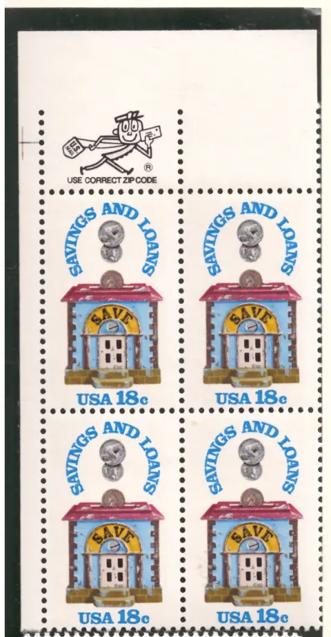 Savings and Loan Sesquicentennial – ZIP margin block of 6