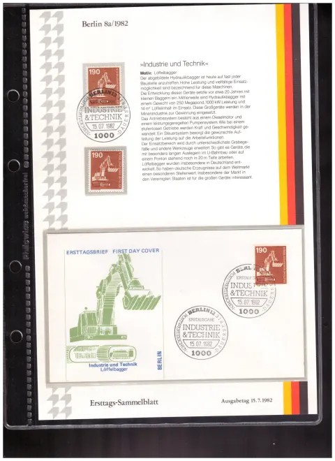 Ersttags-Sammelblatt 8a/1982 – Industry and technology