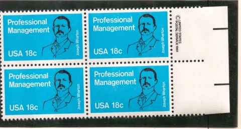 Professional Management, Joseph Wharton – margin block of 4