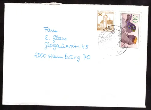 Mixed franking with Burg Ludwigstein and commemorative stamp