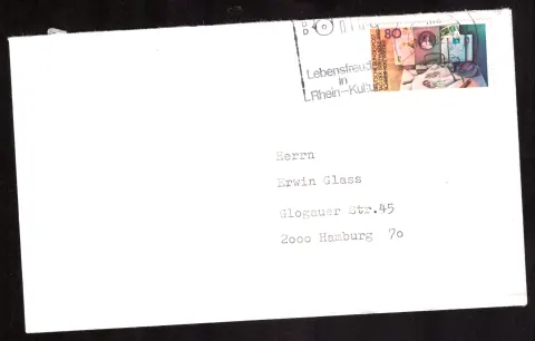 Cover from Bonn with 80-pfennig charity stamp