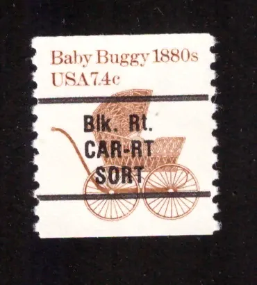 Transportation – 1880s Baby Buggy, carrier-route precancel
