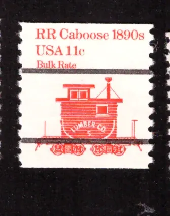 Transportation – 1890s Railroad Caboose, precancel