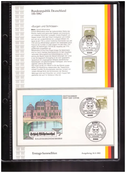 Ersttags-Sammelblatt 13b/1982 – Castles and palaces