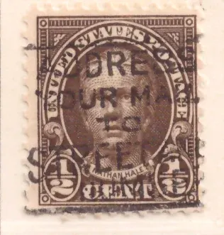 ½ Cent – Nathan Hale, Fourth Bureau