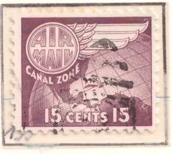 Globe and Wing airmail – 15c brown violet