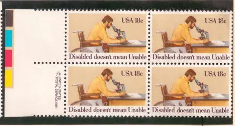 International Year of Disabled Persons – margin block of 4