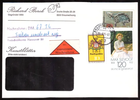 Richard Borek cash-on-delivery cover for DM 67.36