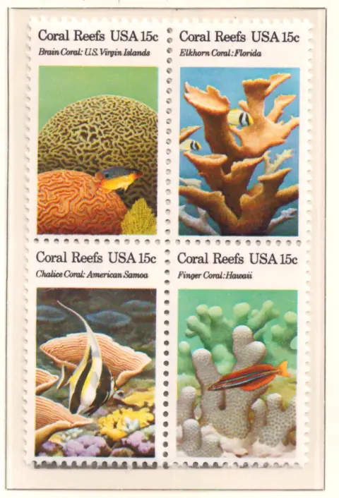 Coral Reefs – complete se-tenant block of four
