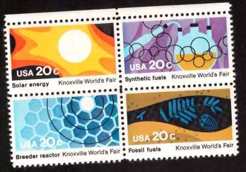 1982 Knoxville World's Fair se-tenant block of four